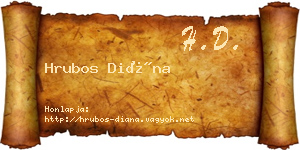 Hrubos Diána névjegykártya